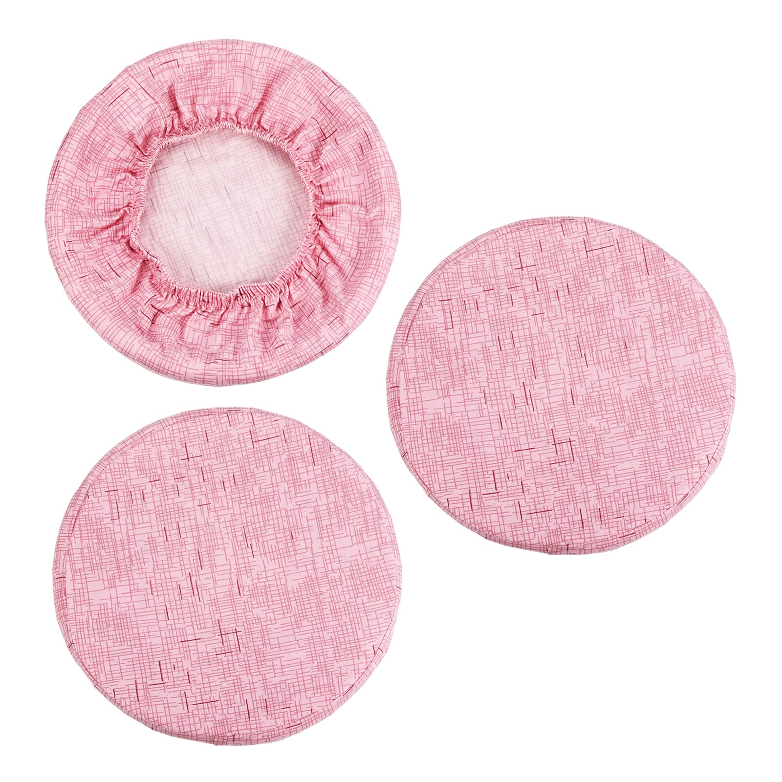 PATIKIL Round Bar Stool Cover, 3 Pack Elastic Bar Stool Cover Washable Seat Cushion for Diameter 12"-14" Chair, Pink