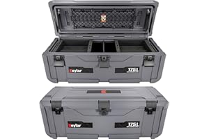 EYLAR SRX-175 Overlanding Cargo Case – 175L Waterproof Storage Box for Camping, Off-Road & Truck Bed Gear – Heavy-Duty Lockable Storage with Gas Strut Lid, Stackable Design & Interior Organizer Tray (Gray)