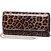 Patent Leather Envelope Clutch for Women Stylish Evening Handbag with Detachable Chain, Perfect for Wedding, Party & Prom