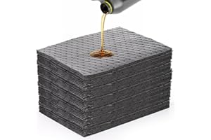 Okllen 100 Pcs Oil Absorbent Pads, 13"x10" Single Weight Dimpled Pad Water Absorbent Mat General Purpose Absorbent Sheets for