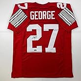 Facsimile Autographed Eddie George Ohio State Red Reprint Laser Auto College Football Jersey Size Men's XL
