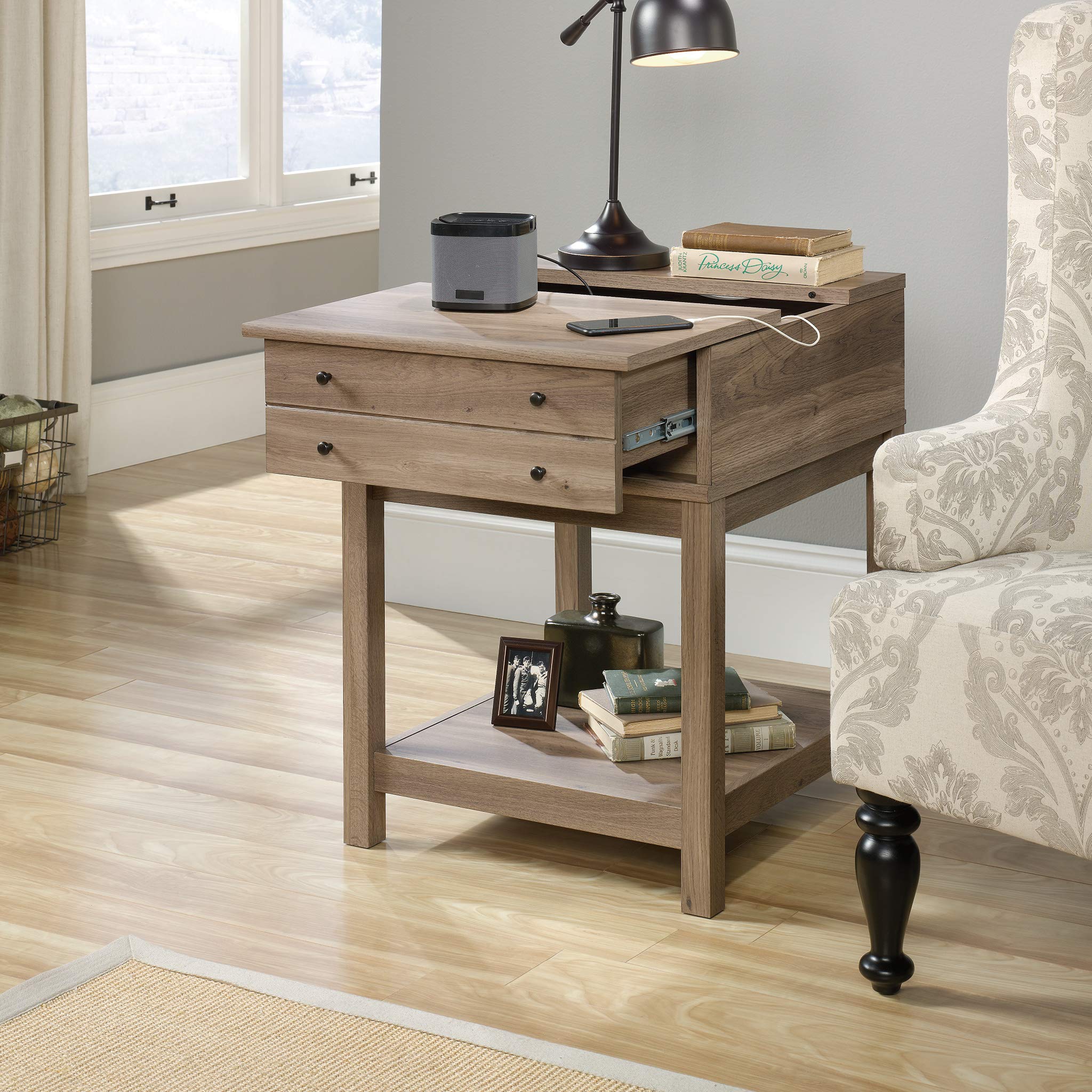 Sauder Barrister Lane Smart Center Side Table, Salt Oak finish Pricepulse