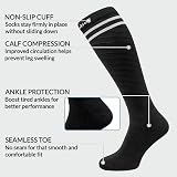 360 RELIEF 15-20 mmHg Compression Socks for Women Men Black with 2 White Lines view 5