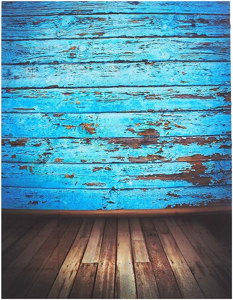 Amazon Com Mohoo Silk Vintage Blue Wood Floor Photography