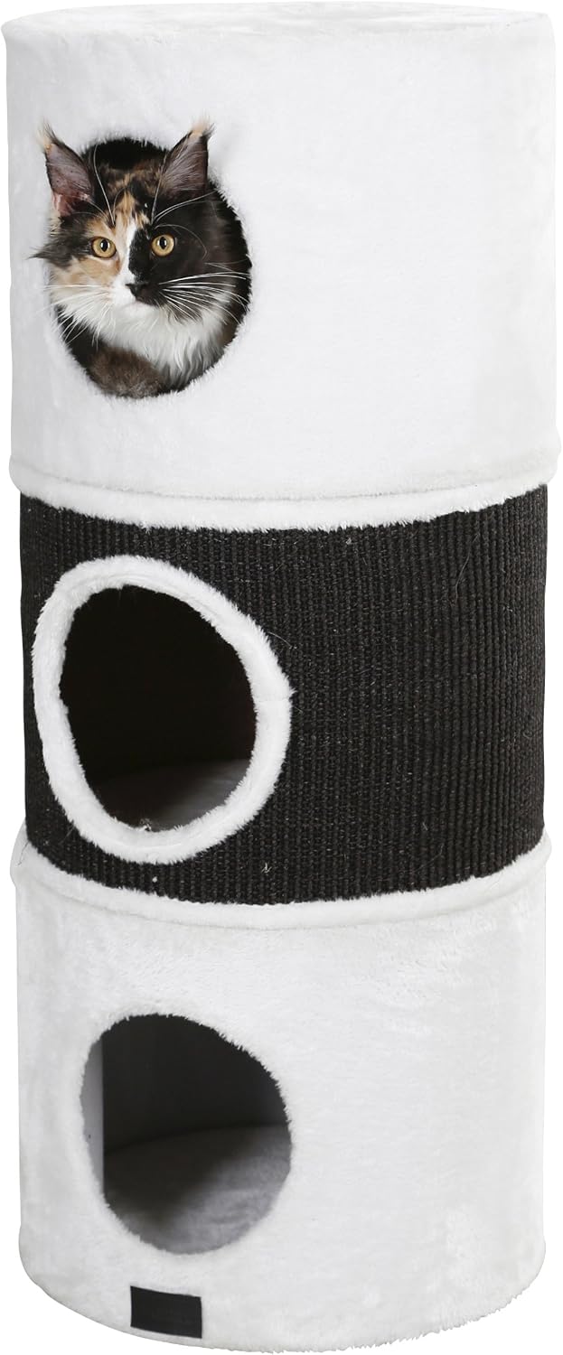 Rascador Para Gatos Kerbl Pet Niki Scratch - Con 3 Cuevas Separadas, Superficie Para Rascar, Altura 90 Cm, Desmontable