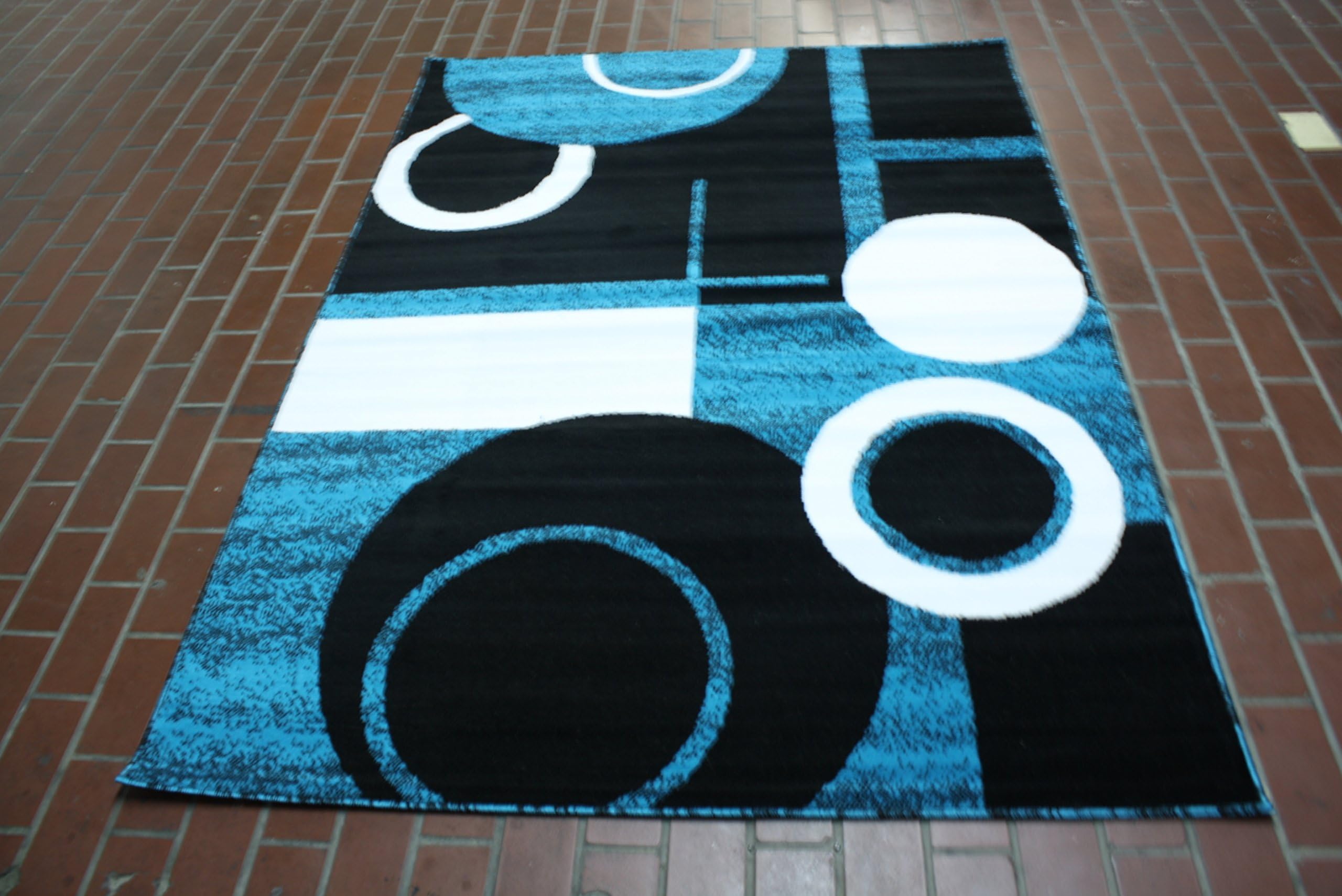 RT6001 BCF Modern Design Area Rug (8X11, Turquoise)