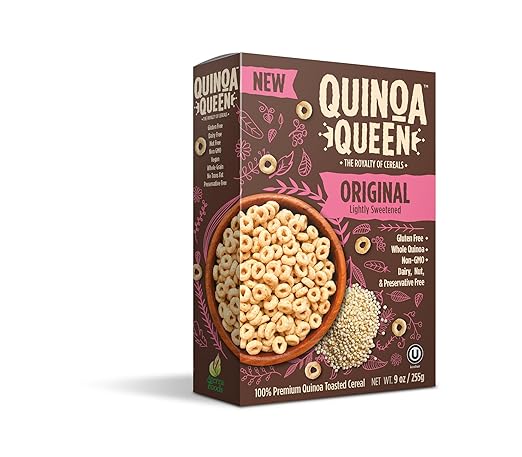 Quinoa Queen Cereal, ORIGINAL Lightly Sweetened (Gluten Free Breakfast Cereal, Healthy for Entire Family, High in Protein and Fiber)