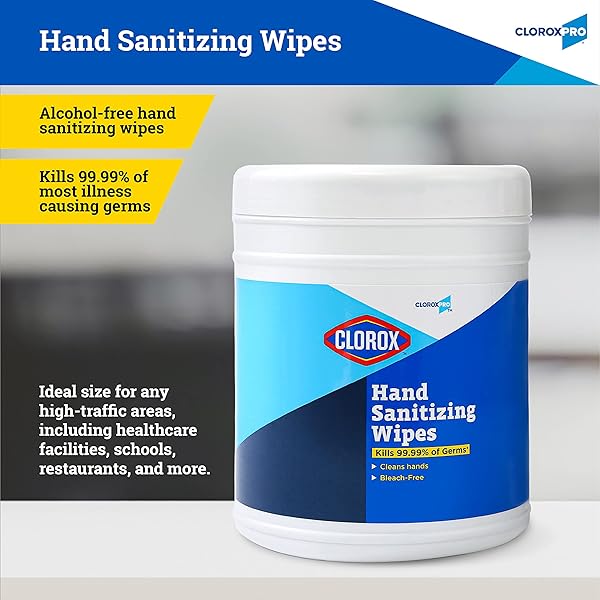 CLOROX PRO HAND WIPES IN RESEALABLE CANISTER, 270 CT | ALCOHOL FREE WIPES WITH BZK