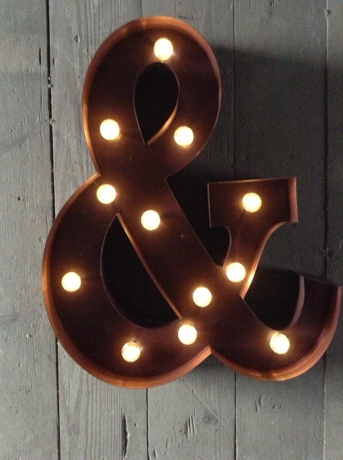 LED Carnival Circus Light Up Metal Ampersand & And Symbol Letter Wall Sign - Wall Mounted or Free Standing