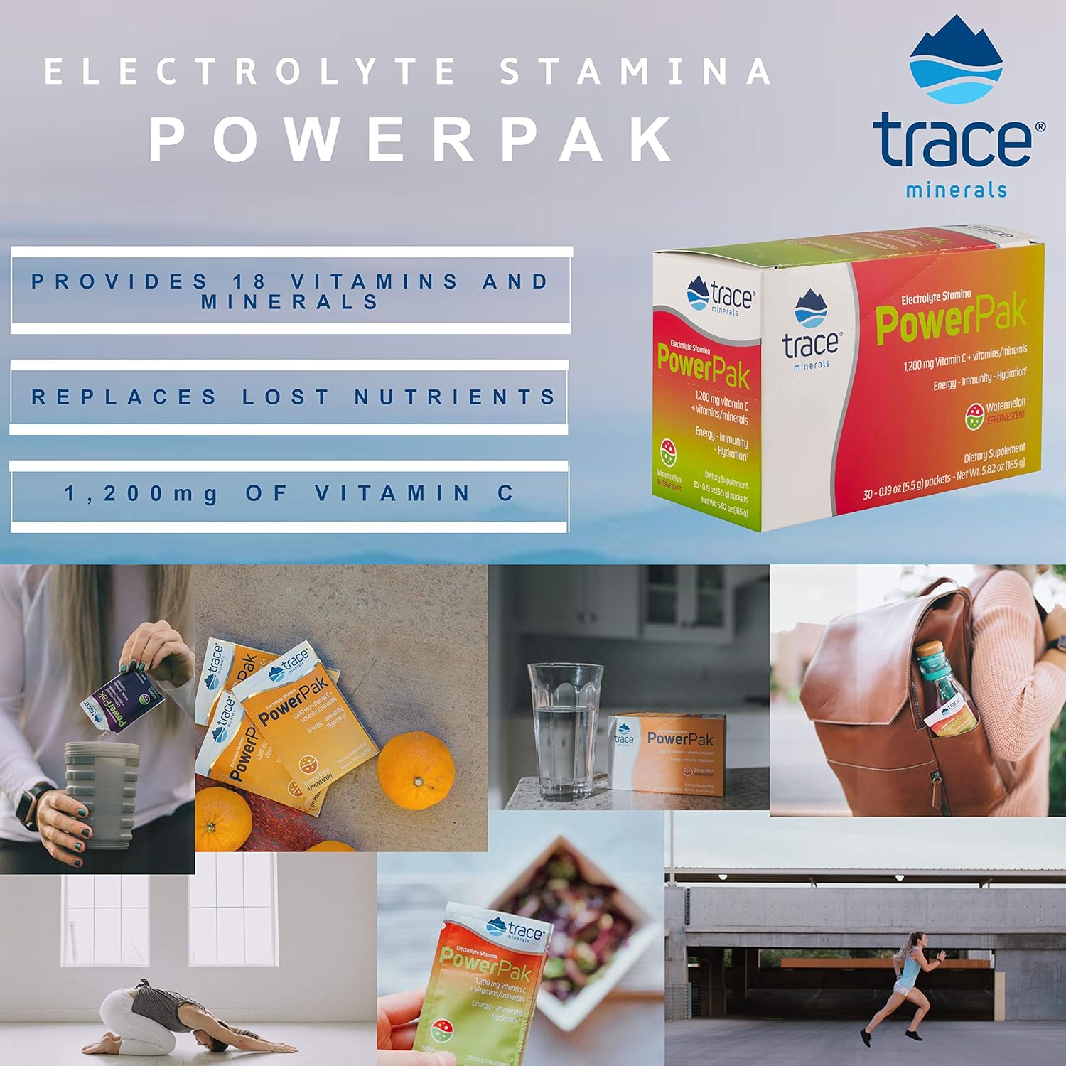 Trace Minerals Electrolyte Stamina Power Pak Non-GMO, Lemon Lime,0.17 Ounce (30 Count): Health & Personal Care