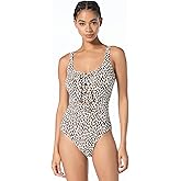 Michael Kors Womens Small Leopard Lace Up One Piece