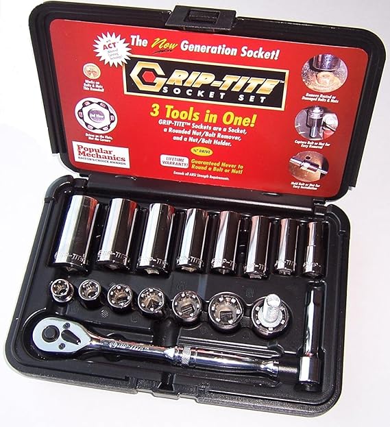 GripTite Super Sockets 17 Pc Metric Set, 3/8 Inch Drive Amazon.co.uk