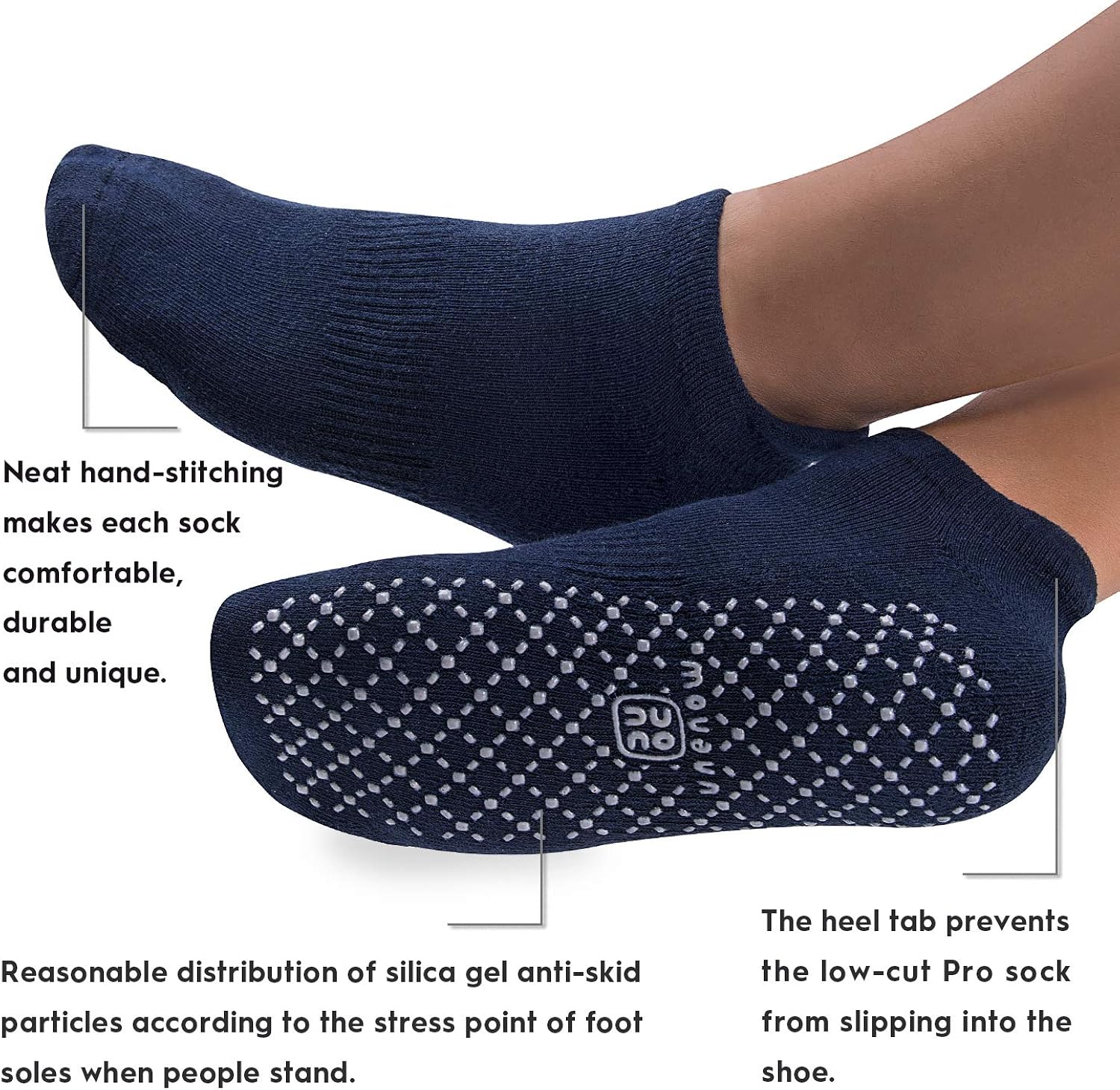 Unisex Non Slip Grip Socks with Cushion for Yoga, Pilates, Barre, Home & Hospital : Clothing