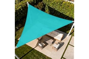 Windscreen4less 8' x 8' x 11.3' Sun Shade Sail Right Triangle Outdoor Canopy Cover UV Block for Backyard Porch Pergola Deck Garden Patio (Turquoise)