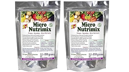 TSR Organic Fertilisers & Pesticides Micro Nutrimix granules (400 + 400 Grams) All Purpose Fertilizer for Flowers Vegetables Fruits Leafy Plants