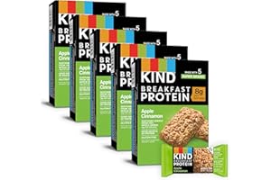 KIND Breakfast Protein, Healthy Snack Bar, Apple Cinnamon, Gluten Free Breakfast Bars, 8g Protein, 1.76OZ Packs, 30 Count