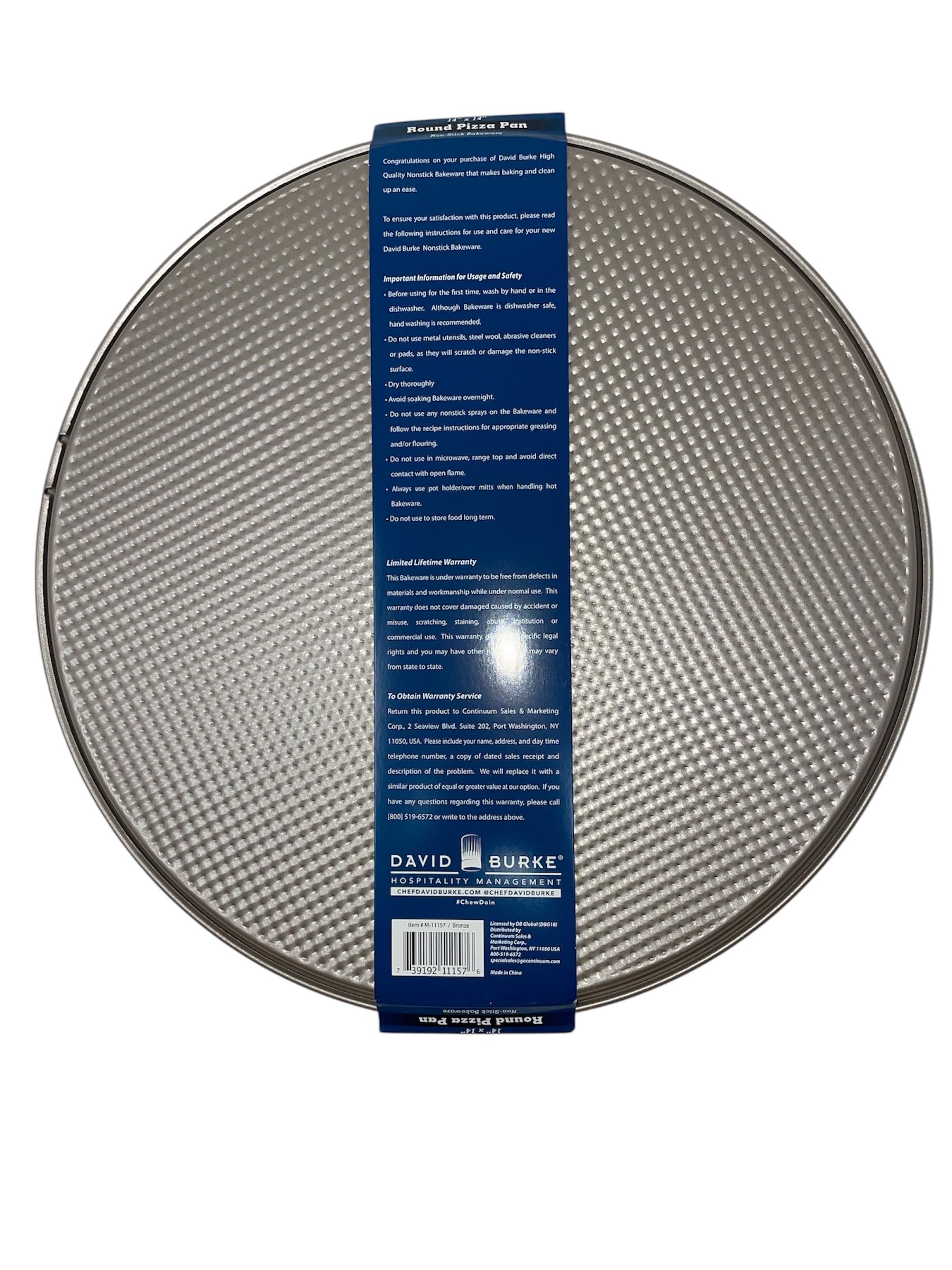 Gourmet Pro PFOA and PTFE Free Commercial Bakeware 14 inch Bronze Non-Stick Pizza Pan with Air Flow Technology