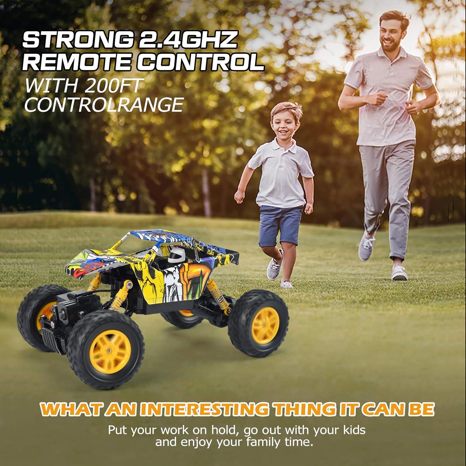 DOUBLE E Remote Control Car 4WD RC Car All Terrains Electric Toy Off Road Remote Control Monster Truck Vehicle Crawler with Two Rechargeable Batteries for Boys Kids and Adults: Toys & Games