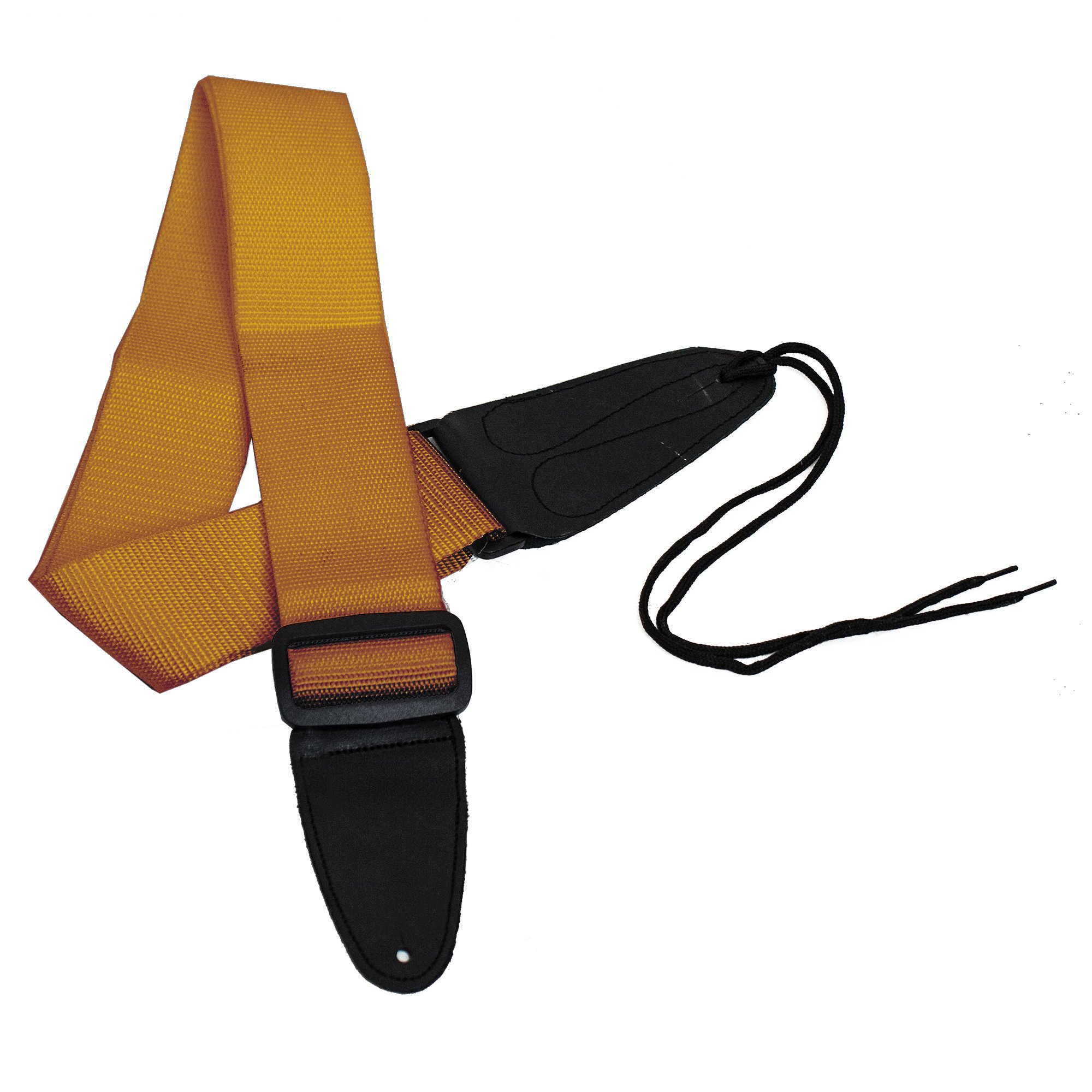 Performance Plus GS1O Electric or Acoustic Orange Guitar Strap Including Ties for Acoustics, 53"