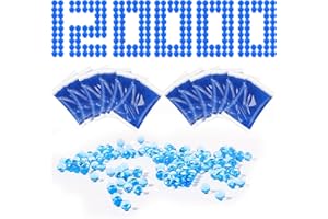 KIZJORYA Gel Ball Blaster Ammo 7-8mm (12 Packs, 10000 Pieces Per Pack), Water Balls Beads Refill Ammo for Gel Splatter Gun, Non-Toxic Eco-Friendly Gel Bullets, Vase Filler Water Beads, Blue