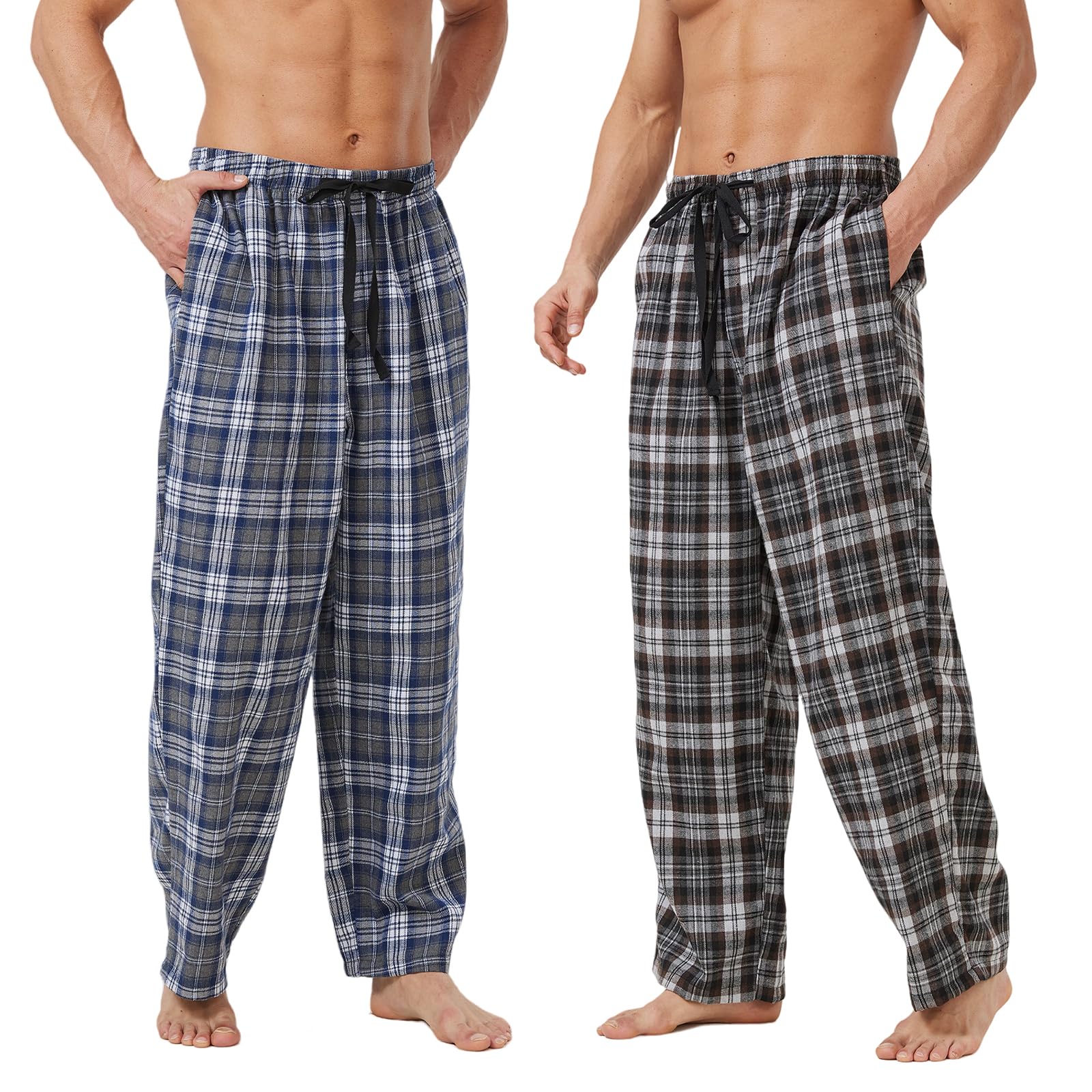 Photo 1 of (extra large) Mens PJ Pajama Pants Elastic wasit Lounge Sleep Pants 2 Pack