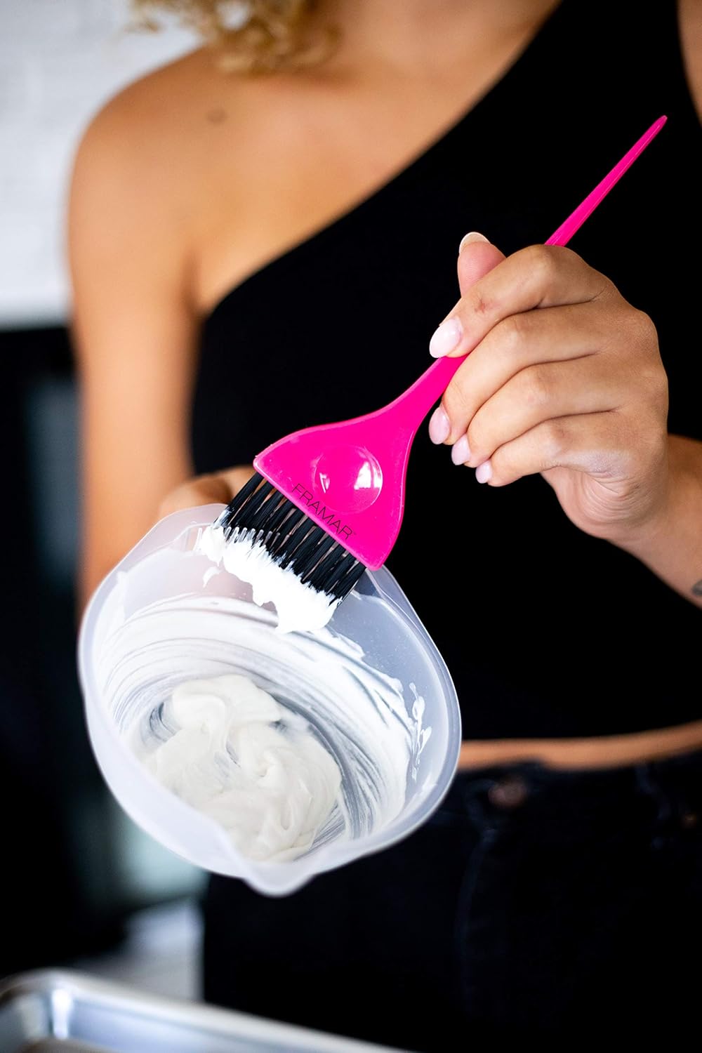 Framar Classic Pink Hair Color Brush - Hair Coloring Brush for Hair Dye, Hair Bleach - Hair Dye Brush : Beauty