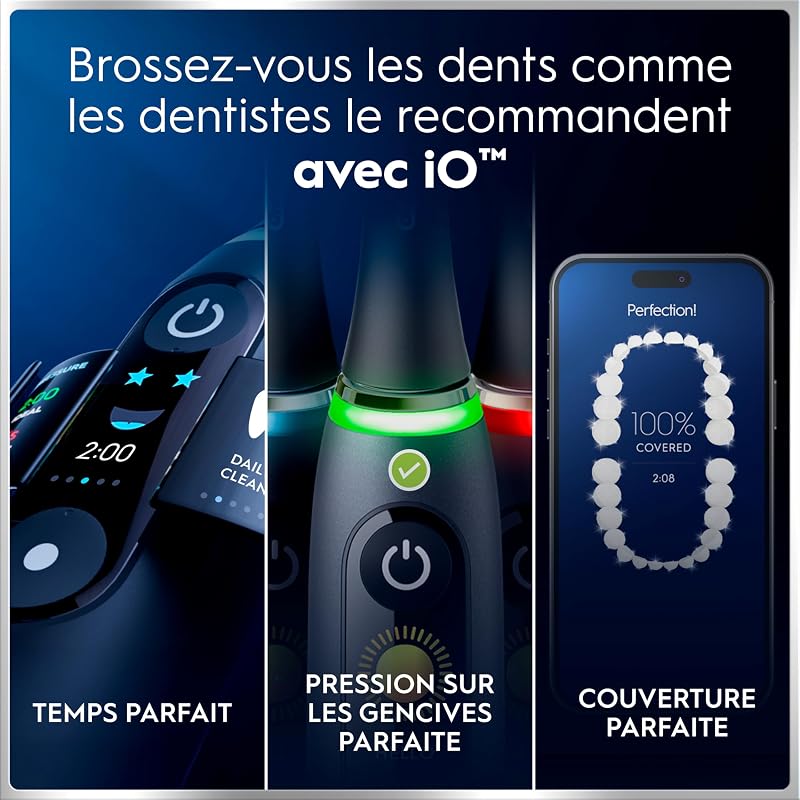 Brosses à Dents Electriques iO 6 Duo, 3 Brossettes, Noire et Rose