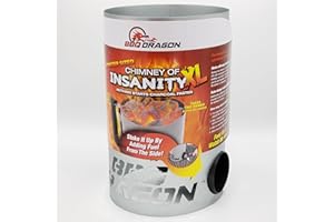 BBQ Dragon | XL Chimney of Insanity Charcoal Starter | Charcoal Chimney Starter | Chimney Starter for Charcoal Grill | Charcoal Chimney Fire Starter | Galvanized Steel, Heat Resistant Handle