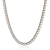 Amazon Essentials Women's Platinum Plated Sterling Silver Tennis Necklace with Round Cut Infinite Elements Cubic Zirconia (previously Amazon Collection)