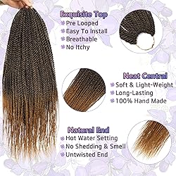 MOSINA Senegalese Twist Crochet Hair,24 Inch Ombre