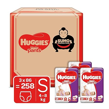 Huggies Wonder Pants Diapers Sumo Pack, Small (258 Count)