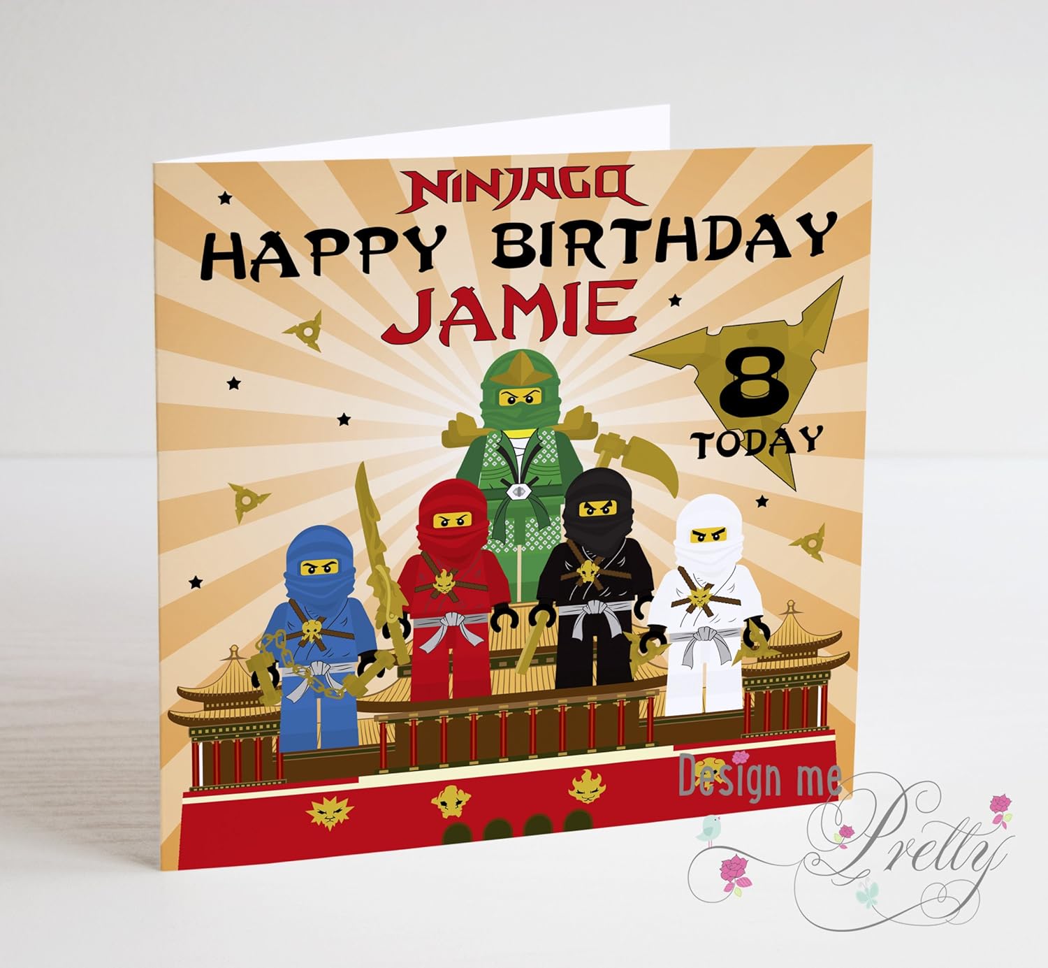 Ninjago Lego Personalised Birthday Card Grandson Son Boys