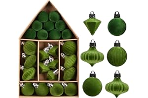 DECOR BY HANNAH DecorbyHannah St. Patricks Day Christmas Decorations Ornaments,24ct Mini Velvet Green St Patrick's Day Tree Ornaments Small Shatterproof Hanging Ornaments for Christmas Tree for Spring Irish Day Decor