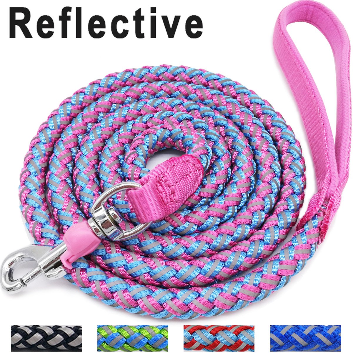 Mycicy Rope Dog Leash 6ft Mountain Climbing Pink Dog Leash
