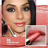 Oulac Metallic Shine Lipstick Set Orange Coral Full Coverage Vegan Cruelty-Free view 4