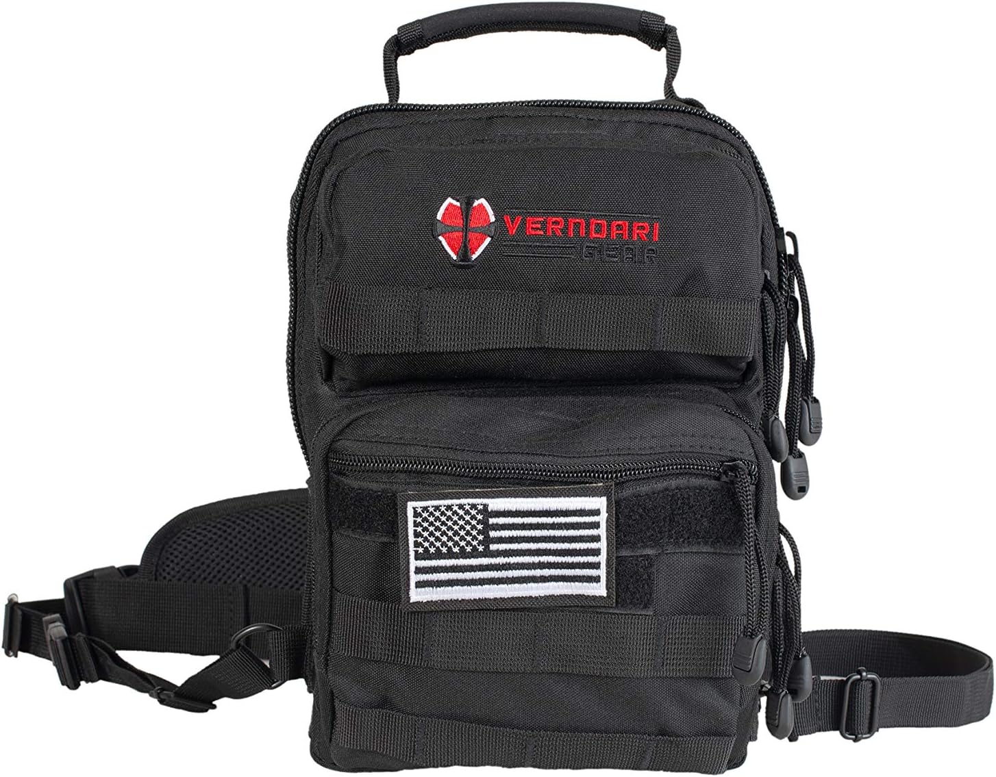 Small Tactical Military Backpack - Range Bag - Hunting backpack - Bug Out bag - Shoulder Bag - Sling Backpack - MOLLE backpack - Holster & US Flag patch - Verndari Gear