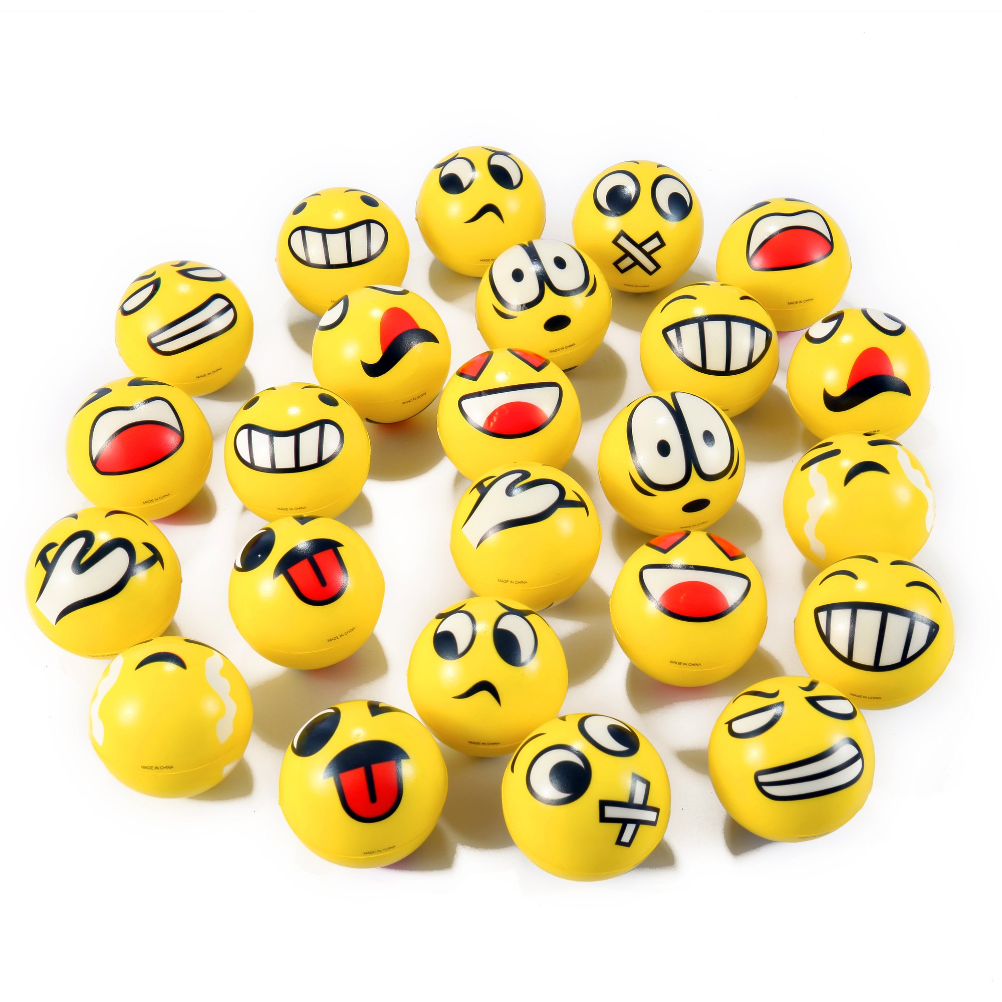 Set of 24 Face Emoji Stress Balls Bulk Soft Foam Stress Ball Squeeze
