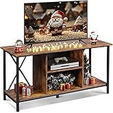 WLIVE Industrial TV Stand for up to 45 inch TV, Heavy-Duty Metal Frame Entertainment Center, Compact Media Console with Adjustable Shelf & Cable Management for Small Spaces, Living Room, Rustic Brown