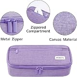 WEMATE Large Pencil Case Aesthetic Canvas Large Capacity Purple 9x4.3x2.4in view 3