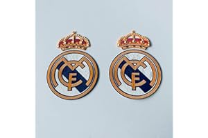 RON PATCH 2 Piece Real Madrid Logo Badge Iron on Football Patch Bale Benzema Hazard
