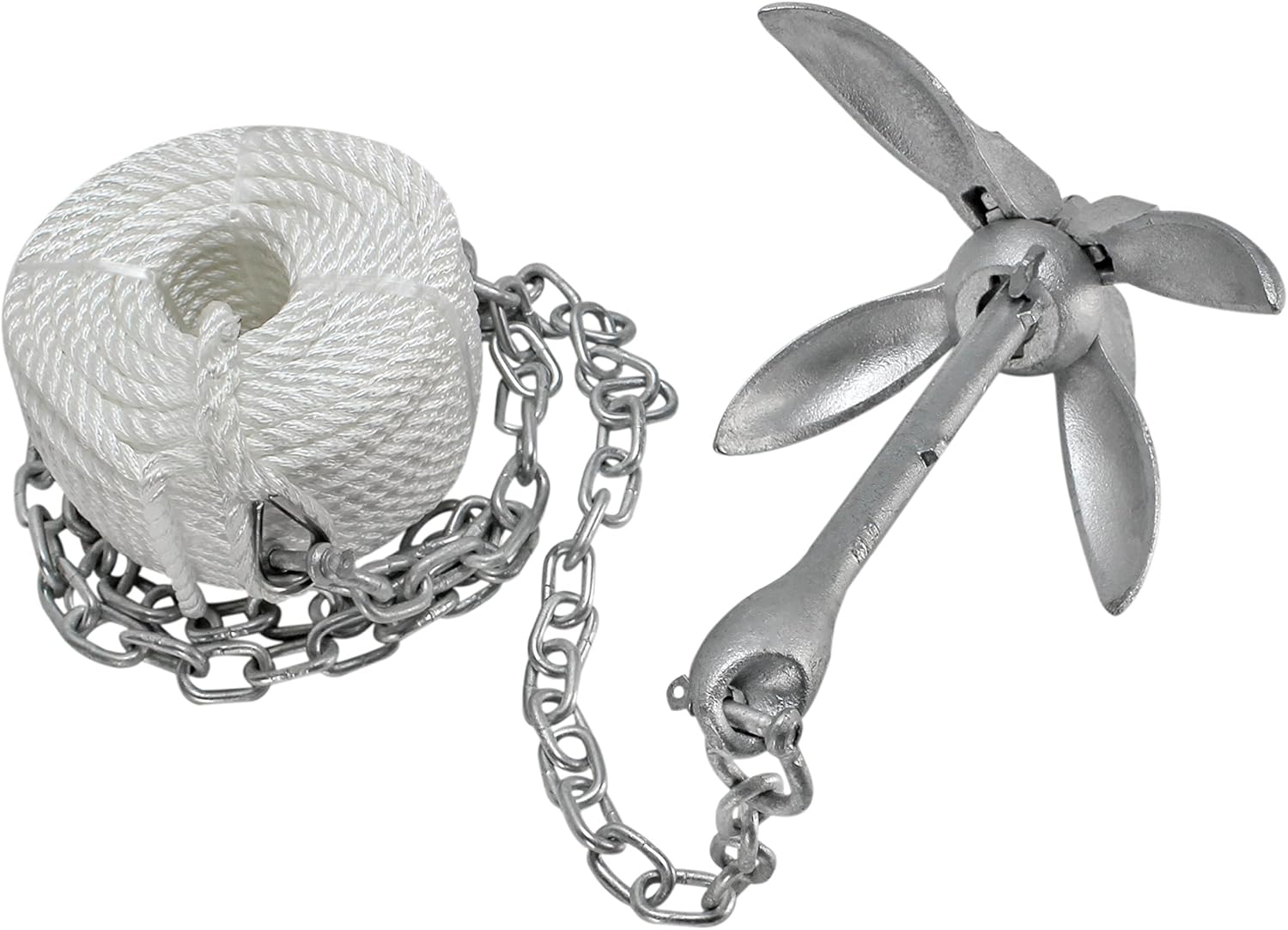 Extreme Max 3006.6705 BoatTector Complete Grapnel Anchor Kit for Small Boats, Jon Boats, Flat Bottoms, Inflatable Boats, etc. - 5.5 lbs., Red: Automotive