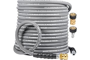 Coyardor 3/8" Pressure Washer Hose 75 FT 4500 PSI, Steel Braided Layer & NonMarking Rubber for Hot/Cold Water High Power Washer Replacement With 3/8 Inch Quick Connect & M22 Fitting, Industrial-grade