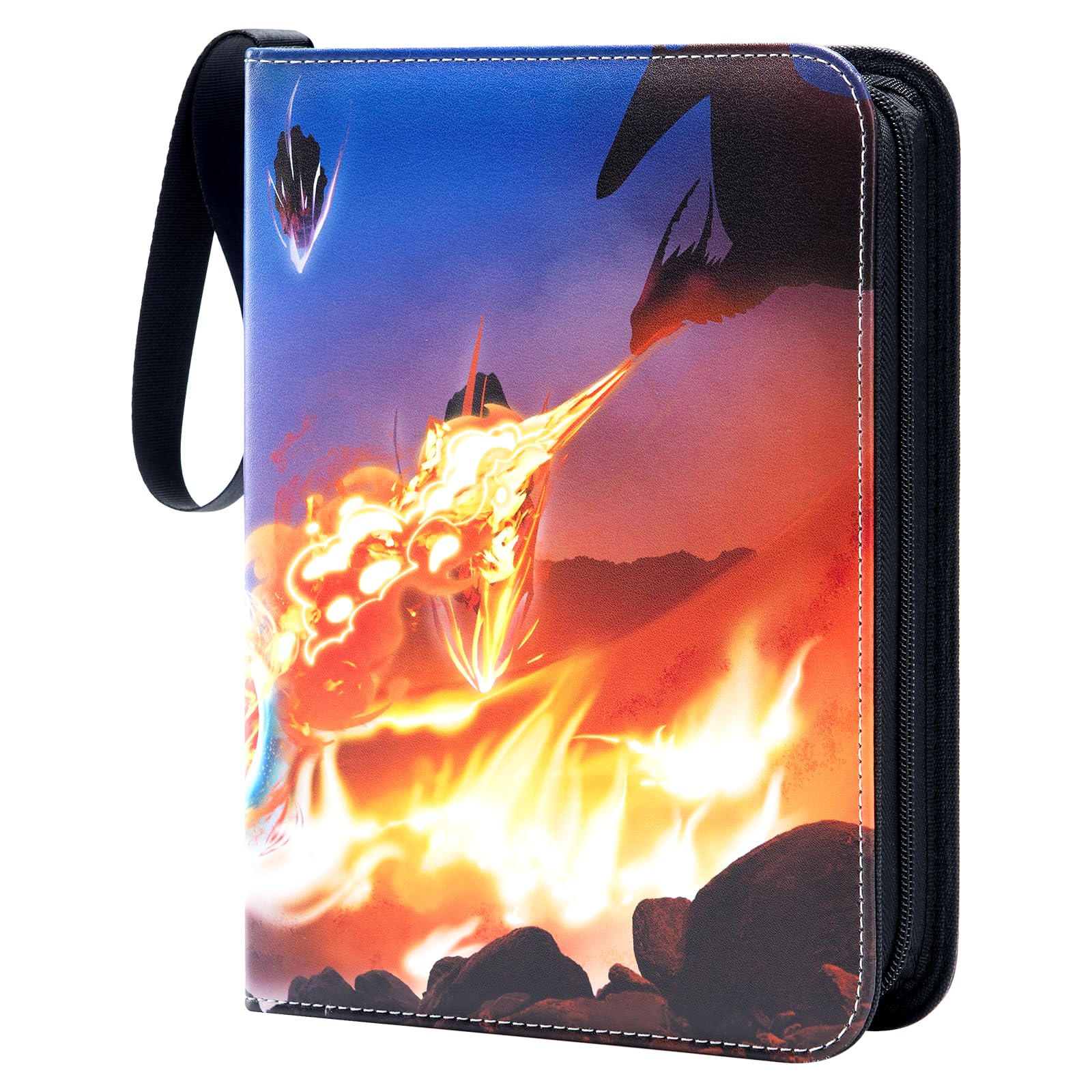 Mactoou Trading Card Binder 4-Pocket, 440 Pockets Card Binder Folder with 55 Removable Sleeves Compatible with TCG, MTG Cards, 4-Pocket Card Album Holder for Boys Girls Collectors