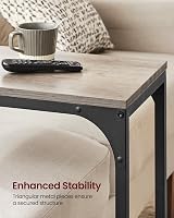 VASAGLE C-Shaped Side Table with Metal Frame Heather Greige Black LET350B02 view 5