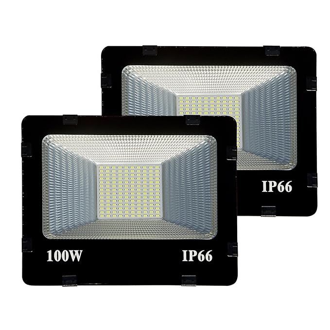 100W Led IP65 Flood Outdoor Light 1 year warranty - Cool Day Light - (pack of 2)
