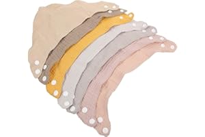 SWETRACE 7pcs Small Cotton Bibs Multi-color Soft Absorbent Eating and Drooling Protection for Disabled Users