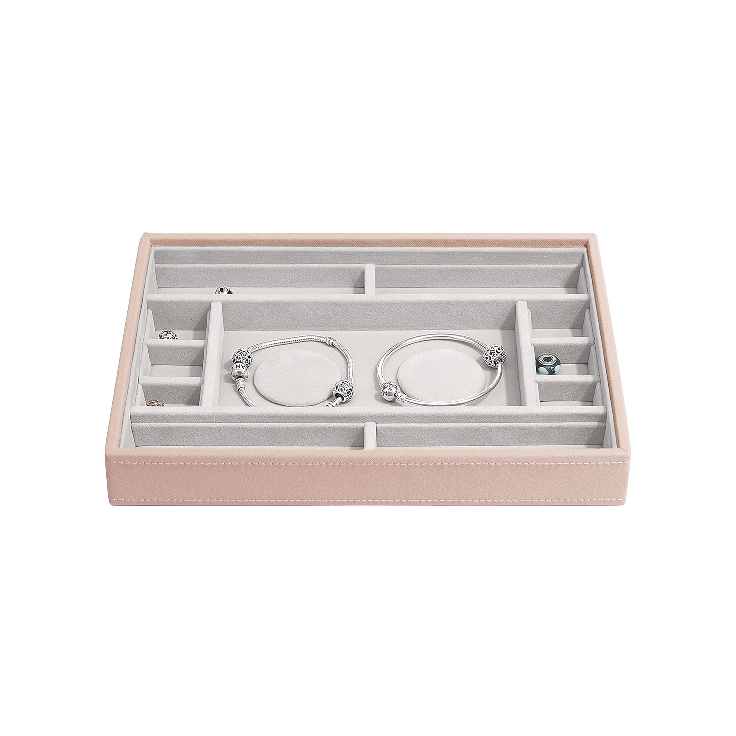 Stackers Blush Pink Classic Medium Jewellery Box 2 Padded Charm Layer