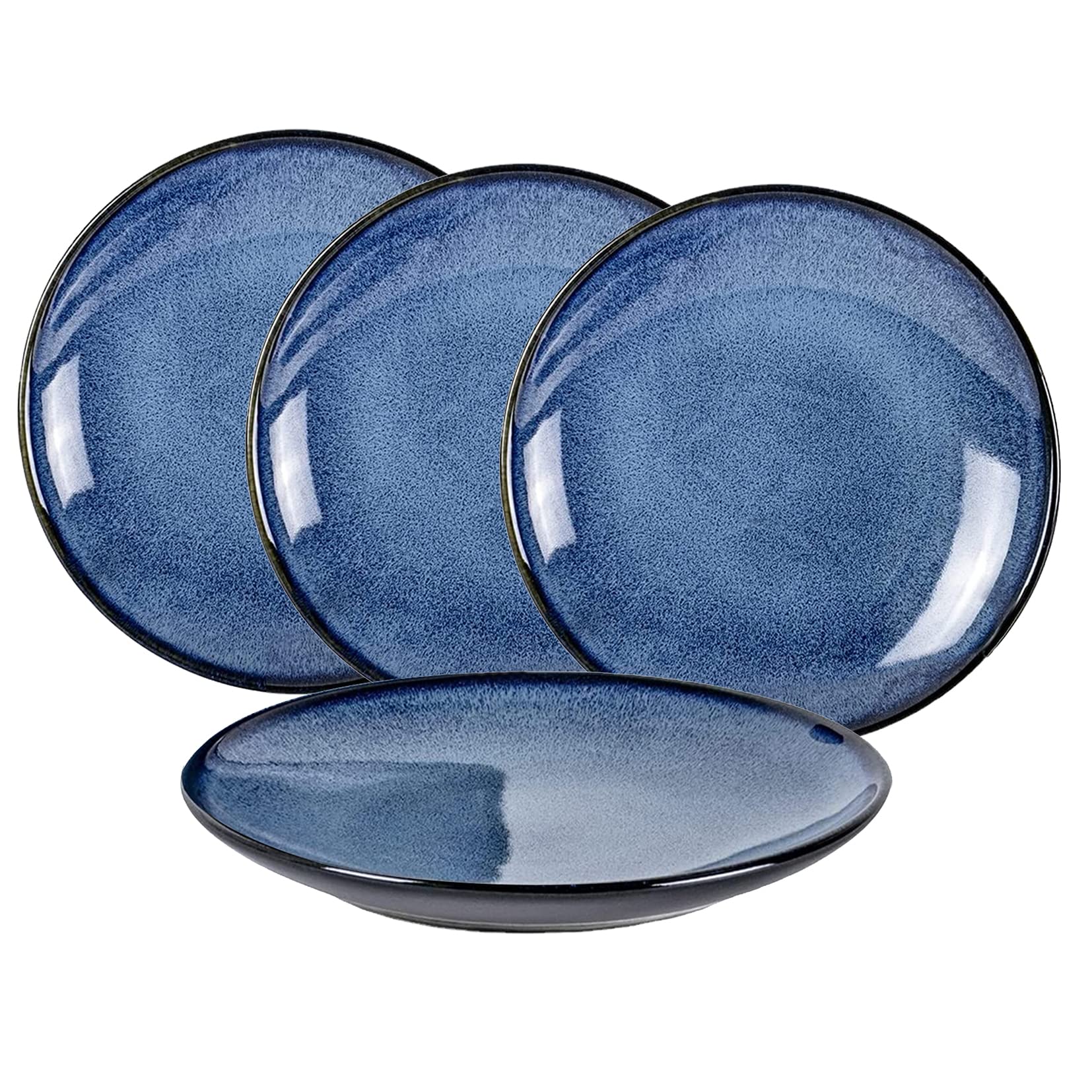 Photo 1 of UNICASA Ceramic Dinner Plates Set of 4, Porcelain 10.25 Inch Pasta Plate Set, Reactive Glaze Serving Dishes for Steak, Salad, Pizza, Dishwasher & Microwave Safe (Blue)