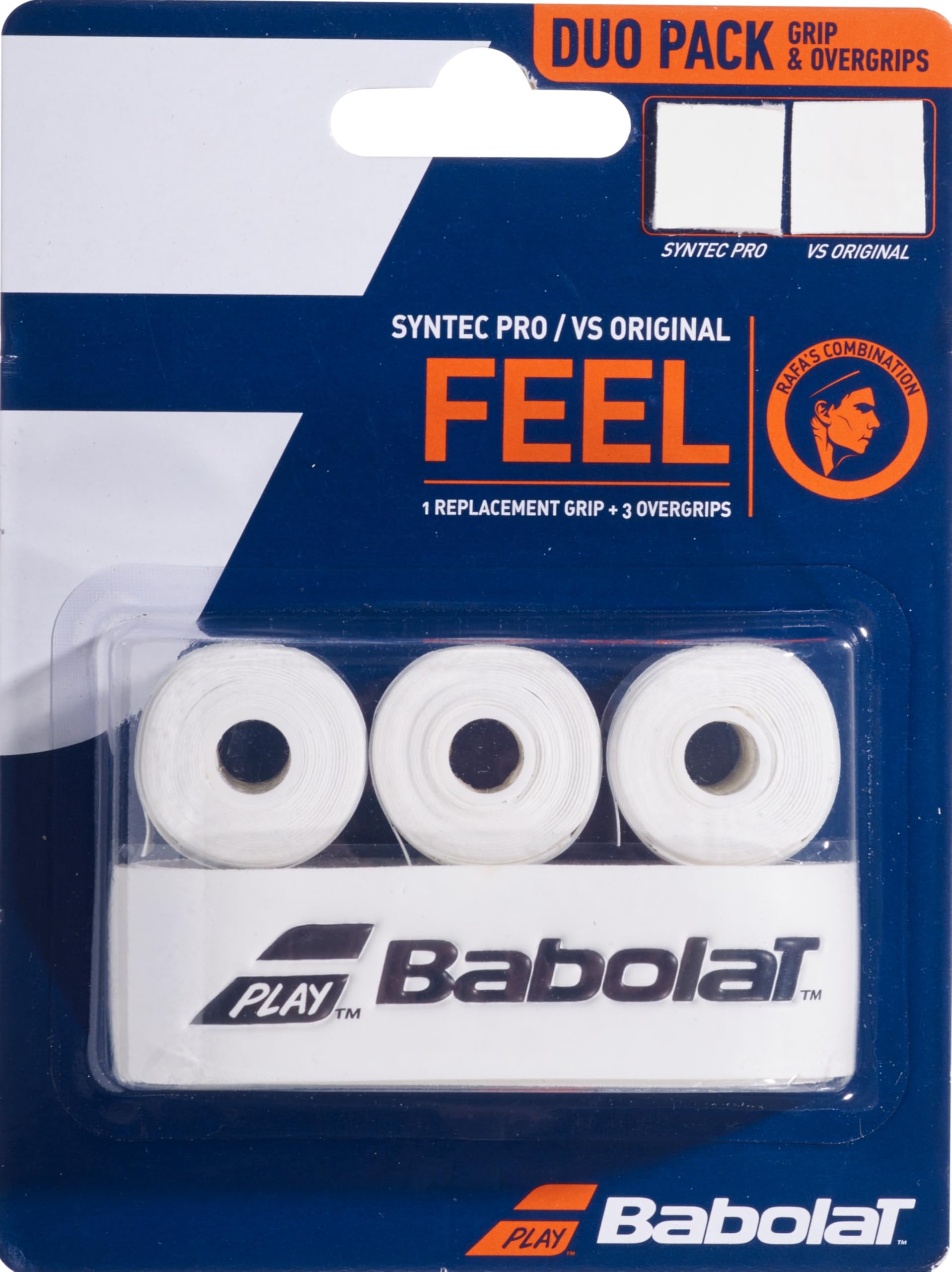 Babolat Syntec Pro + Vs Tennis Racquet Grips White One Size