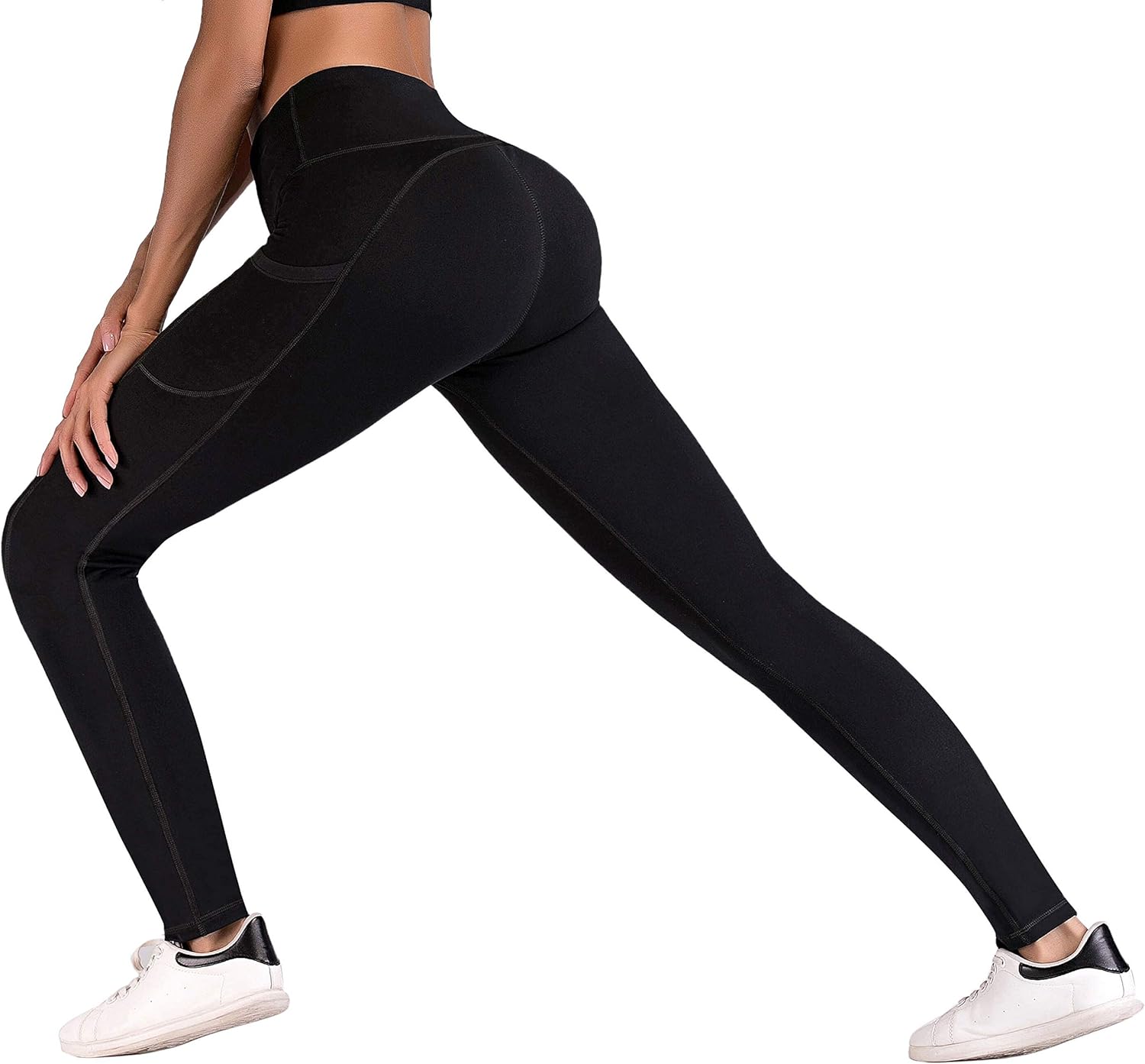 IUGA High Waist Yoga Pants with Pockets, Tummy Control, Workout Pants for Women 4 Way Stretch Yoga Leggings with Pockets: Clothing